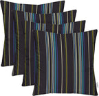 RSH DECOR: Sunbrella Square Throw Pillows Set of 4 | 24" x 24" | Water and Fade-Resistant Performance Fabric | Outdoor Pillow Covers with Down-Alternative Inserts | Stanton Lagoon