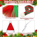 3 Pcs Christmas Porch Goose Outfit for 23'' Lawn Porch Goose Statue Clothes Santa Hat Tutu Costume for Xmas Yard Lawn