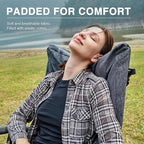 EVER ADVANCED Oversized Folding Rocking Camping Chairs Set of 2, Padded Portable Rocker Chair for Patio, Lawn and Outdoors, Heavy Duty Hard Armchair for Adults Supports 400lbs, Grey