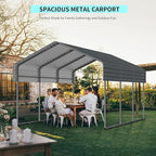 Heavy Duty Metal Carport, 10x15 Ft, Galvanized Steel Roof with Enhanced Base, Outdoor Car Shelter for Vehicles and Storage