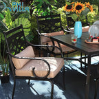 PHI VILLA Patio Dining Chairs Set of 2, Outdoor Chairs with Cushion and Pillow for Garden Lawn and Deck