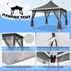 COBIZI 12x12 Pop up Gazebo on Clearance with Mosquito Netting,Waterproof Roof & Sandbags,Outdoor Canopy Tent with 4 Ropes,8 Stakes&Carrying Bag,Portable Patio Gazebo for Garden,Backyard&Lawn,Darkgrey