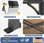 MEISSALIVVE 10' x 12' Wall Mounted Gazebo, Outdoor BBQ Grill Gazebo with Side Shelf, Lean to Metal Awnings with Sloped Roof, Heavy Duty Pergola for Backyard, Deck, Black