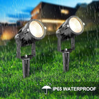 15W Low Voltage Landscape Lights, 12 Pack LED Landscape Lighting Outdoor 12V Warm White LED Landscape Light Waterproof Garden Pathway Lights Wall Tree Flag Spotlight with Spike Stand