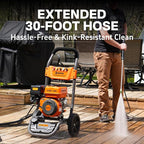 NOVUS Gas Pressure Washer, 3100 PSI 2.5 GPM Power Washer, 30FT Hose, 5 Nozzles, Onboard Soap Tank, Steel Spray Wand, Portable Gas Powered Pressure Washer for Vehicles Driveways Patios Fences Furniture