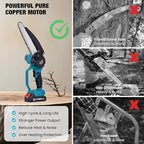 2-in-1 Electric Pole Saw, 6” & 8” Mini Chainsaw Cordless with Extension Pole & 2 x 21V Batteries, Tree Trimmer Tool for Branch Cutting & Pruning, Home & Garden & DIY