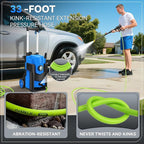 Pressure Cleaner, 5000 PSI 4.0 GPM Heavy Duty Power Cleaner, with 4 Nozzles,Foam Cannon,33FT Hose Reel and 500ml Soap Bottle for Home/Cars(Blue)
