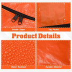 4 Pcs 176 Gallon Large Moving Bags with Zipper and Handles Foldable Storage Duffle Bags Heavy Duty Extra Large Totes for College Dorm Travel Clothes Blankets Bedding Moving (Orange)