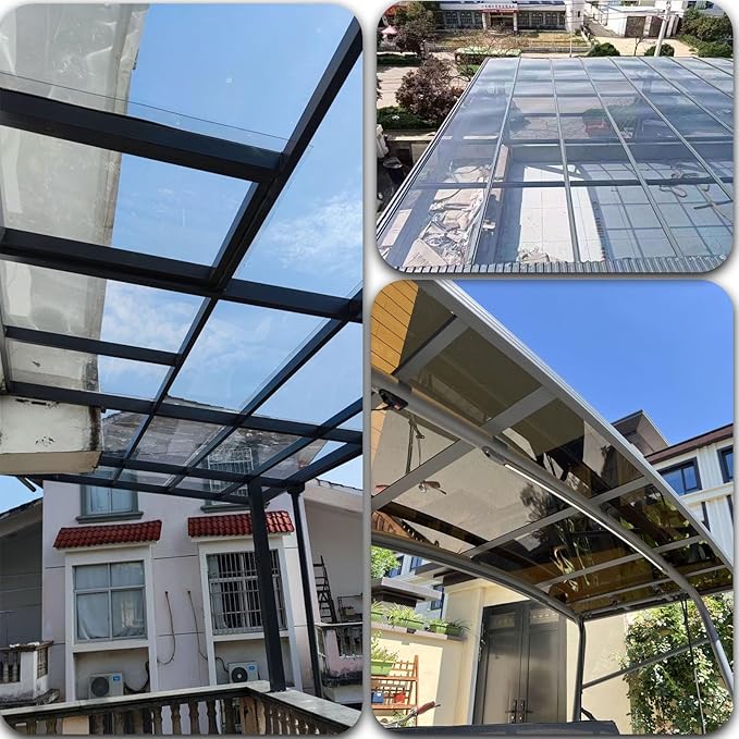2mm Polycarbonate Sheet,Polycarbonate Greenhouse Panels,Roofing Transparent Insulation Daylighting Panels,Strong and not Easily Deformed,for Greenhouse Sheds Roofs,Carports.(Clear,4X 19.7ft)