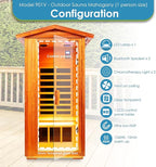 Saunas 901V Far Infrared Sauna, Outdoor Wooden Dry Sauna Low EMF (Outdoor/ 1P /Mahogany)