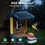 Bird Feeder with Camera, Support 2.4GHz/5GHz, 2K Live Steam for Outdoor, 1.8L Large Capacity, AI Identify Auto Capture Videos, Camera Bird Feeders for Outside, Ideal Gift for BirdLovers