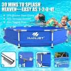 5 FT x 15 Inch PE Round Kids Swimming Pool Above Ground, Eco-Friendly Odorless Backyard Pool for Dog, Easy to Clean & Durable Frame for Toddlers