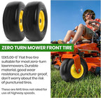 AR-PRO (2-Pack) 13x5.00-6 Flat Free Lawn Mower Tire and Wheel- Solid Smooth Tread Replacement Front Tire for Riding Zero Turn Mowers, Garden Tractors – 3/4" and 5/8" Bearings, 3.25"-5.9" Centered Hub