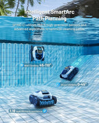 Spino E1 Cordless Robotic Pool Cleaner, 5800 GPH Suction with Triple Brushless Motors, SmartArc Path, 5 Modes, IPX8 Waterproof, 1600 sq.ft Coverage, Auto Waterline Parking, APP Control