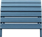SERWALL Folding Adirondack Footrest Without Assembly, All Weather Use Adirondack Footstool, Blue