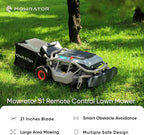Remote Control Lawn Mower S1 2WD 56V12Ah, Multi-Functions RC Lawn Mower with 1.8-4.6 Inch Cutting Height 21 Inch Real Blade for Mowing 0.75 Acres