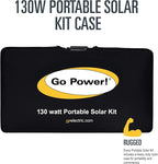 Go Power! GP-PSK-130 130W Portable Folding Solar Panel Kit with 10 Amp Solar Controller, Great for RV and Camping, Includes Controller, Battery Clamps, SAE Solar Plug Adapter, Ring Terminal Connectors