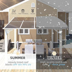 AECOJOY 8' x 8' Pergola Gazebo in White, Small Wall Mounted Pergolas and Gazebos on Clearance, Outdoor Patio Lean to Gazebo Metal Awnings for Deck, Porch, Backyard and More