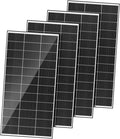 Bifacial 800 Watt Solar Panels 200 Watt Solar Panel 4 Pack 18BB Monocrystalline A+ Cell High-Efficiency Module PV Power Charger Homes Camping RV Battery Boat Caravan Other Off-Grid Applications
