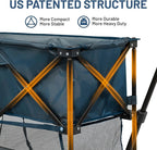TIMBER RIDGE 400L Large Capacity Folding Double Decker Wagon with Brakes, 54" Extra Long Extender Wagon Cart, 450lbs Heavy Duty Collapsible Cart, All-Terrain Big Wheels for Camping, Sports, Shopping