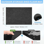 3 mm Thickened Outdoor Storage Shed Mat, 4x6 ft Waterproof Shed Flooring Mat for Patio Furniture Floor Protecting from Wear/Liquid/Dust/Oil, Non-Slip Felt Rubber Rug Pad [Grey]