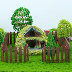 4 Pcs 35 Inch Fairy Garden Decor Mini Fence, Wood Picket Fence for Fairy Garden Supplies, Small Picket Fence for Doll House Decor DIY Crafts Plant Pot Micro Landscape Ornaments