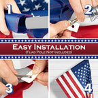 American Flag 2.5 x 4 Pole Sleeve, American Flags For Outside Banner Style,New 420D Polyester, Heavy Duty Durable TearProof, Embroidered Stars, Sewn Stripes,, UV Protection，Outdoor Flag (Pole NOT Included)