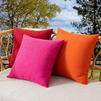 Kevin Textile Pack of 2 Outdoor Waterproof Pillow Covers Decorative Farmhouse Throw Pillow Covers Checkered Couch Pillow Covers Spring for Patio Tent Bed Sofa Living Room 18x18 Inch Hot Pink