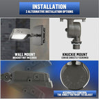 LAMPHOME LED Flood Lights Outdoor 15/20/35W and 3000/4000/5000K Adjustable 3900Lm,Dusk-to-Dawn Sensor o Dawn Flood Light for Yard, Garage, Garden,UL Listed, Includes Knuckle Mount UL Listed