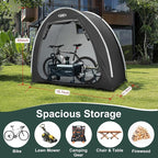 UNP Bike Storage Shed Tent, Portable Outdoor Bike Storage Tent with 210D Oxford Thick PU4000 Waterproof for 1/2/3/4 Bikes, Bike Covers Storage Shed for Bicycles, Lawn Mower, Garden Tools