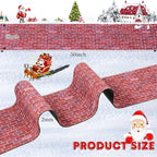 Marspark Christmas Village Accessories 5 x 50 Inch Christmas Miniature Road Village Street Mat Xmas Snow Street Decorations for Little Landscape(Red Brick Style)