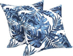 LVTXIII Outdoor/Indoor Throw Pillows, Decorative Throw Pillows with Inserts, 18”x18” Square Pillows for Bed, Couch, Sofa and Patio Furniture (Set of 2, Palm Blue)