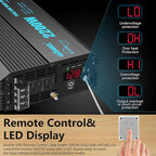 GIANDEL Pure Sine Wave Power Inverter 2200Watt ETL UL458 Listed DC 12V to 120 Vac with 20 Amps Hardwire Blocks & 15FT Wired Remote for RVs Truck Boat Off Grid Solar Emergency【3 YRS Warranty】