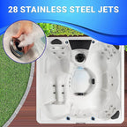 AquaLife Edgewater® 5-6 Person 28-Jet Acrylic Lounger Hot Tub with Ozonator
