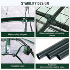 4-Tier Mini Greenhouse, 40 x 18 x 63 inch Steel Frame and PE Cover Plastic Plant Rack Stand Green House with Plant Repotting Mat for Indoor & Outdoor Use (Clear)