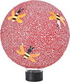 Gazing Ball 8 Inch Bee Glass Mosaic Garden Globe Outdoor Gazing Globe Yard Ornament for Garden Yard Home Lawn Outdoor Decoration Gift for Women (Not Solar Powered)