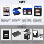 Trading Card Deck Box with Commander Display，3 in 1 MTG Storage Holds 200 Double-Sleeved Cards，2 Deck Boxes & Dice Tray Included，Fits MTG, TCG, PTCG & Sports Cards