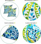 Outdoor Pillows, Pack of 2 Waterproof Decorative Throw Pillows with Inserts, 18”x18” Square Pillows for Bed, Couch, Sofa and Patio Furniture