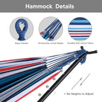 SUNCREAT 2-in-1 Convertible Portable Double Hammock with Stand Included, Outdoor Hammock and Stand, Patent Pending, Sea Blue