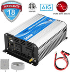 GIANDEL Power Inverter Pure Sine Wave 600Watt 12V DC to 120V AC with Remote Control Dual AC Outlets ETL Listed UL458 Standard for Small Solar System Outdoor Emergency