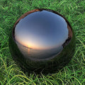 Lulu Decor, Titanium Stainless Steel Gazing Mirror Ball Size 16, Smooth Reflective Shiny Garden Decoration Globe