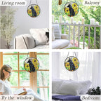 kdqua German Shepherd Sunflower Suncatcher Stained Glass Window Hanging, German Shepherd Gifts Sun Catchers Indoor Window Glass Round Wall Decor, Dog Wall Art Hanging Decorations Statues, 7.9x7.9in
