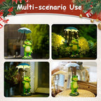 Solar Frog Statue Garden Decor - Funny Solar Outdoor Yard Garden Statue - Unique Design Gifts for Women,Mom