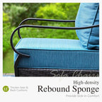 Sophia & William Extra Large Outdoor Patio Sofa Chairs Set 2 PCS Heavy-Duty Porch Furniture with High Back & Deep Seating Area, 5.5" Thicken Cushions for Deck, Lawn, Outside (Navy)
