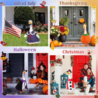 8 Set Seasonal Holiday Goose Outfits Fall Halloween Christmas Summer All Seasons Lawn Porch Goose Clothes Costume for 23" Cement Statue Garden Patio Outdoor Decoration(Classic Style)