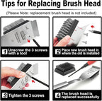 GRILLART Grill Brush and Scraper, Wire BBQ Grill Brush for Outdoor Grill, 16.5” Grill Cleaning Brush BBQ Grill Accessories, Safe Grill Cleaner Brush-Ideal Gift for Men/Dad BBQ Brush for Grill Cleaning