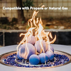 Skyflame Ceramic Fireplace Balls, Set of 12 Round Fire Stones Set for Indoor and Outdoor Fire Pits or Fireplaces Accessory, 4 Inch, Blue