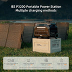 IEE 3200W/2048Wh Solar power station With 2 * 200W Solar Panel,P3200 Solar Generator(6400W Peak),1800W Super Fast Charging,APP Control Emergency Power Station for Home, Camping, Power Outages