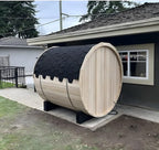 ZONEMEL Outdoor Barrel Steam Sauna, Canadian Pine Wood Sauna Room for 6 Person with 6KW ETL Certified TOULE Heater, Rocks, 8mm Tempered Glass, Waterproof System