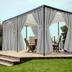 HolidayIdeas Grommet Outdoor Curtains for Patio Waterproof 8 Pcs All Weather Balcony Outside Curtains for Apartments, Gazebo, Pergolas, Porch, 54x120 Inch, Silver Grey